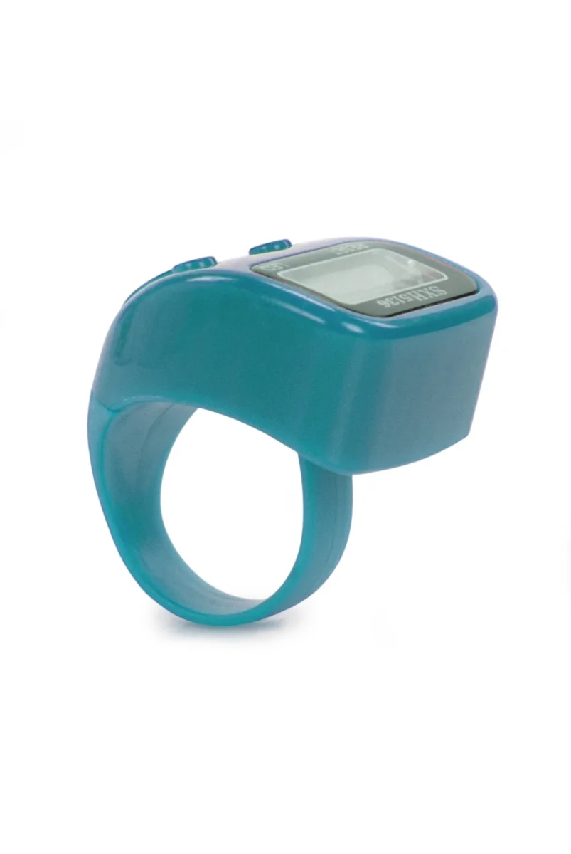 5 Adet Işıklı Parmak Zikirmatik Yüzük - LED Aydınlatmalı Dijital Sayaç 5li Ekonomik Set - Mavi - 6