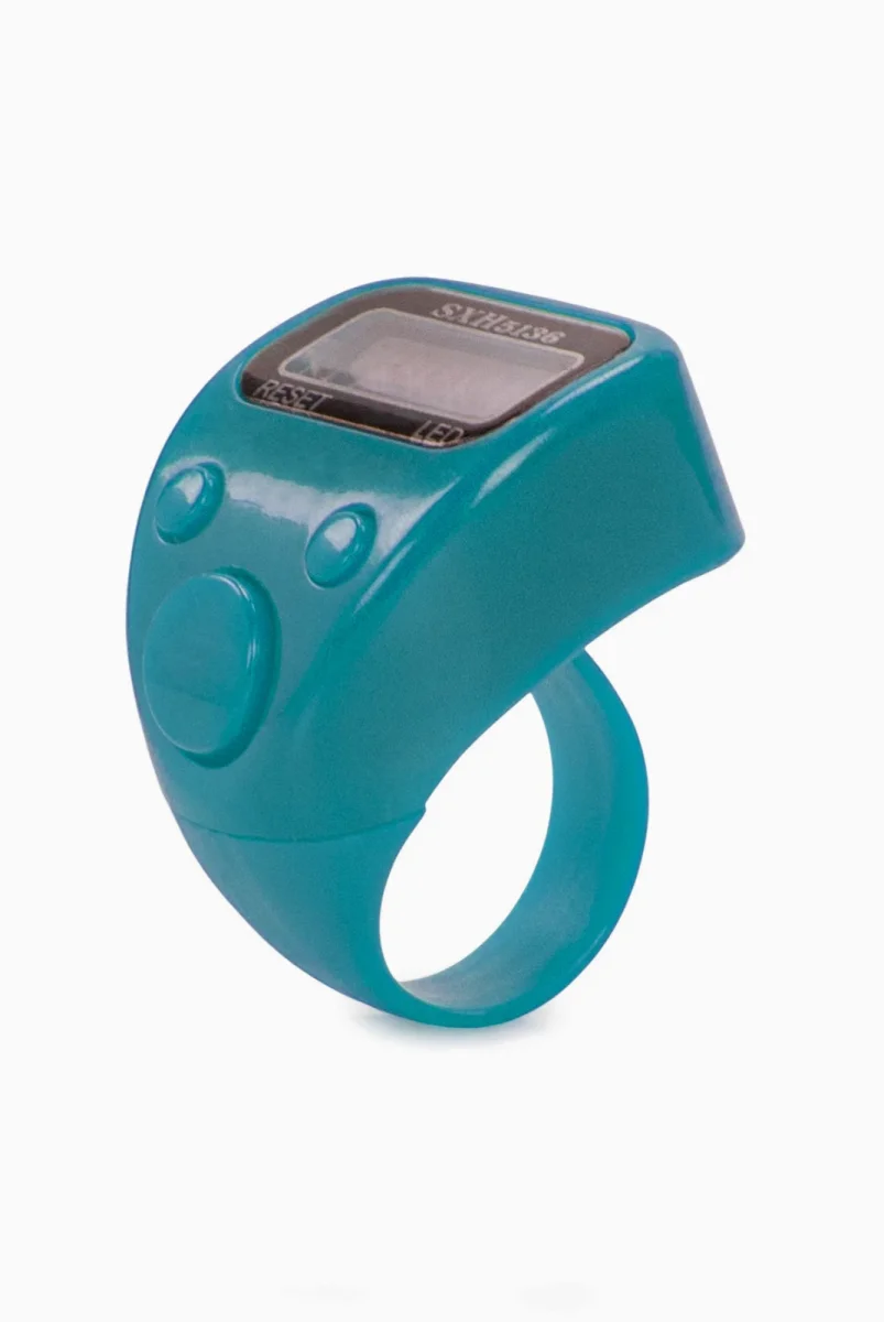 5 Adet Işıklı Parmak Zikirmatik Yüzük - LED Aydınlatmalı Dijital Sayaç 5li Ekonomik Set - Mavi - 7