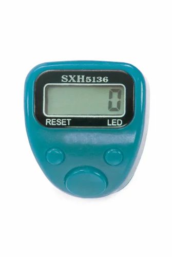 5 Adet Işıklı Parmak Zikirmatik Yüzük - LED Aydınlatmalı Dijital Sayaç 5li Ekonomik Set - Mavi - 8