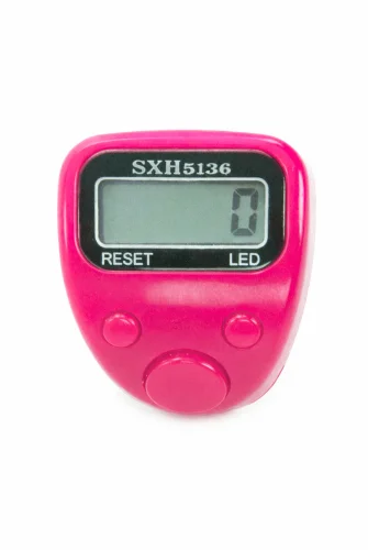 5 Adet Işıklı Parmak Zikirmatik Yüzük - LED Aydınlatmalı Dijital Sayaç 5li Ekonomik Set - Pembe - 5