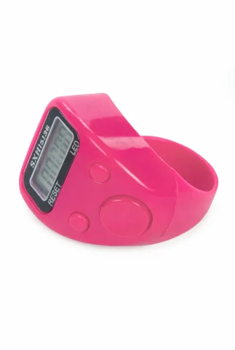 5 Adet Işıklı Parmak Zikirmatik Yüzük - LED Aydınlatmalı Dijital Sayaç 5li Ekonomik Set - Pembe - 7