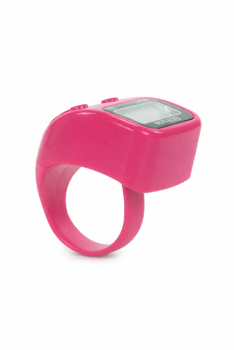 5 Adet Işıklı Parmak Zikirmatik Yüzük - LED Aydınlatmalı Dijital Sayaç 5li Ekonomik Set - Pembe - 8