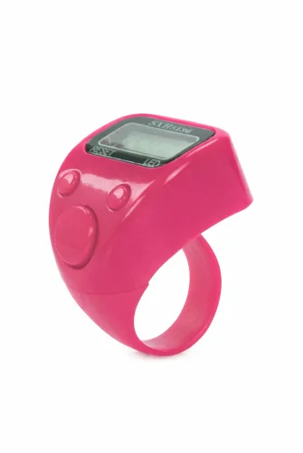 5 Adet Işıklı Parmak Zikirmatik Yüzük - LED Aydınlatmalı Dijital Sayaç 5li Ekonomik Set - Pembe - 9
