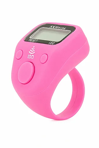 5 Adet Işıklı Parmak Zikirmatik Yüzük - LED Aydınlatmalı Dijital Sayaç 5li Ekonomik Set - Pembe - 6