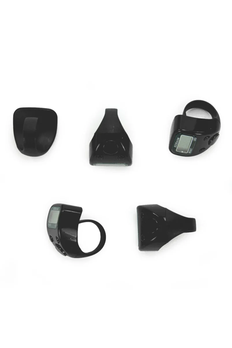 5 Adet Işıklı Parmak Zikirmatik Yüzük - LED Aydınlatmalı Dijital Sayaç 5li Ekonomik Set - Siyah - 3