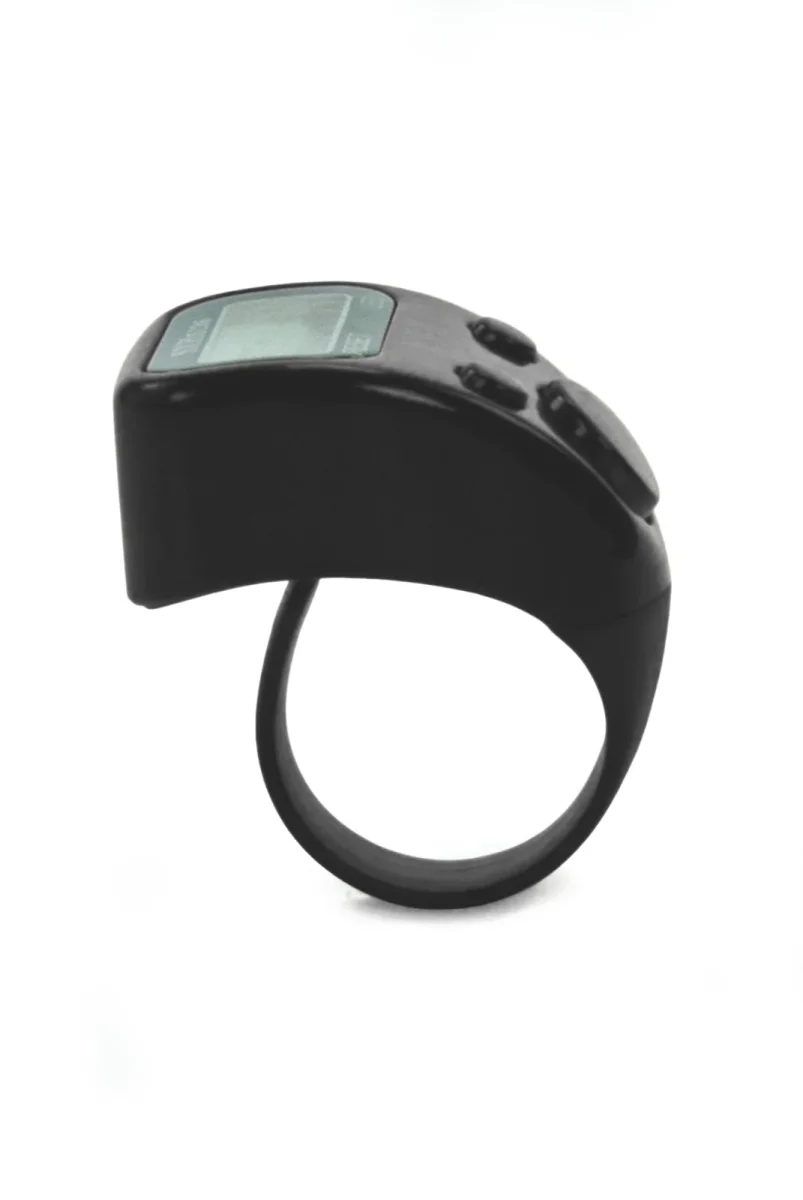 5 Adet Işıklı Parmak Zikirmatik Yüzük - LED Aydınlatmalı Dijital Sayaç 5li Ekonomik Set - Siyah - 6