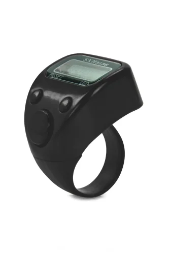 5 Adet Işıklı Parmak Zikirmatik Yüzük - LED Aydınlatmalı Dijital Sayaç 5li Ekonomik Set - Siyah - 7