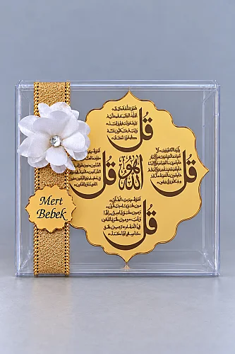 5 Adet İsme Özel Kutulu Magnet 4 Kul Dualı Mevlüt Hediyeliği - Gold - 4