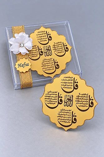 5 Adet İsme Özel Kutulu Magnet 4 Kul Dualı Mevlüt Hediyeliği - Gold - ihvanonline (1)