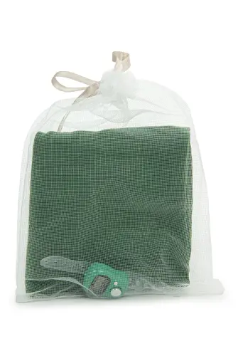 5 Adet Tül Keseli Pamuklu Mevlüt Örtüsü ve Zikirmatik Sayaç Seti Yeşil - İhvan (1)