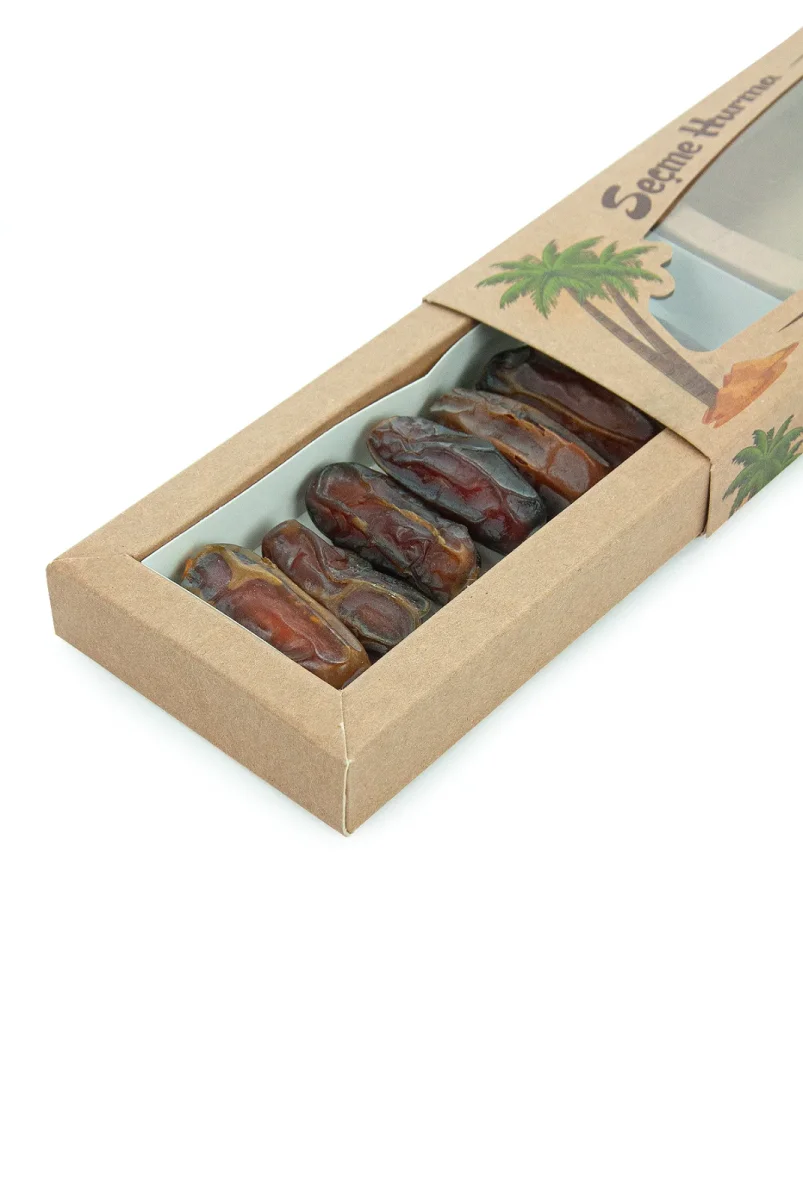 5 li Paket Hediyelik Özel Kutulu Hurma, İftarlık İkramlık Medine Mebrum Hurması - 6