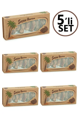 5 li Paket Hediyelik Özel Kutulu Hurma, İftarlık İkramlık Medine Sugai Hurması 