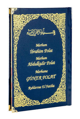 50 ADET - İsim Baskılı Ciltli Yasin Kitabı - Orta Boy - 128 Sayfa - Lacivert Renk - Dini Hediyelik 
