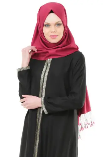 5009-1 Zippered Black Prayer Dress - İhvan (1)
