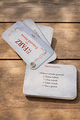 54 32 Farz Kartları – Esmaül Hüsna Kartları Seti - Cep Boy Metal Halkalı İslami Bilgi Kartları - 3