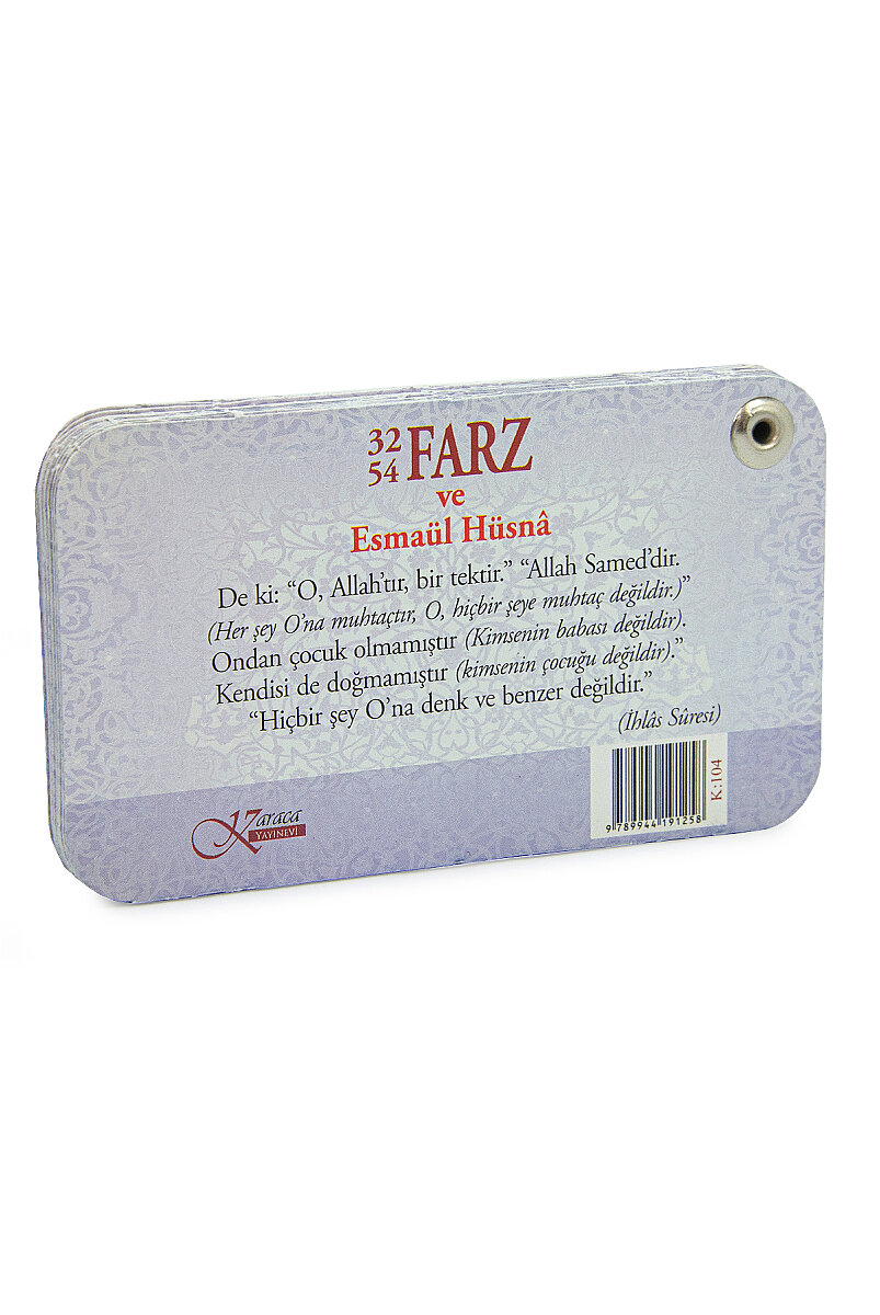 54 32 Farz Kartları – Esmaül Hüsna Kartları Seti - Cep Boy Metal Halkalı İslami Bilgi Kartları - 4