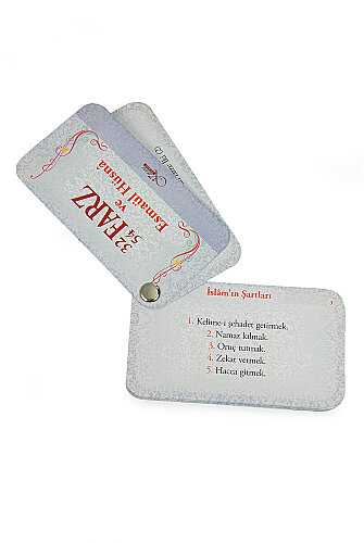 54 32 Farz Kartları – Esmaül Hüsna Kartları Seti - Cep Boy Metal Halkalı İslami Bilgi Kartları - 5