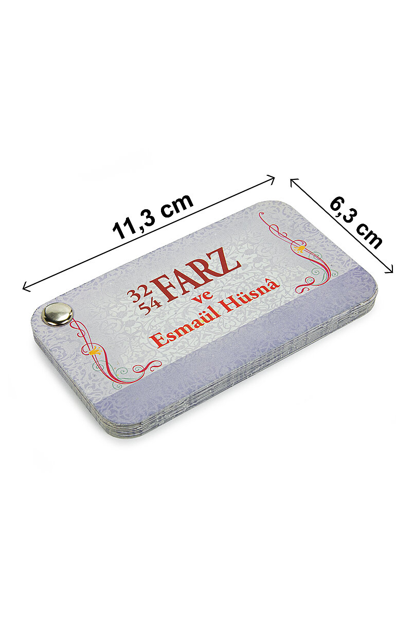 54 32 Farz Kartları – Esmaül Hüsna Kartları Seti - Cep Boy Metal Halkalı İslami Bilgi Kartları - 6