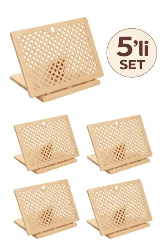 5’li Katlanabilir Plastik Rahle Seti – Portatif Masaüstü Kitap Tutucu Okuma Standı - 1