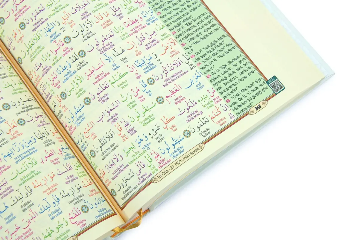 6 Özellikli Satır Arası Kelime Kelime Türkçe Okunuşlu Mealli Kuranı Kerim Rahle Boy - Beyaz - 5