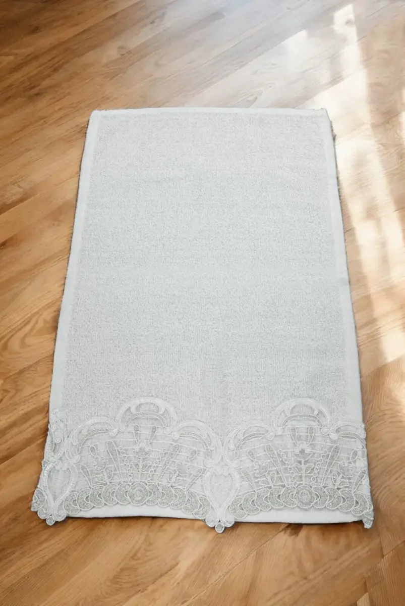 6'lı Güpürlü %100 Pamuklu El ve Yüz Havlusu Seti 30x50 cm Beyaz - 5