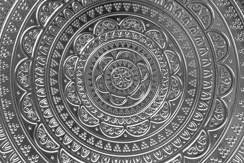 6 Person Wavy Round Hair Tray Silver Color - 3