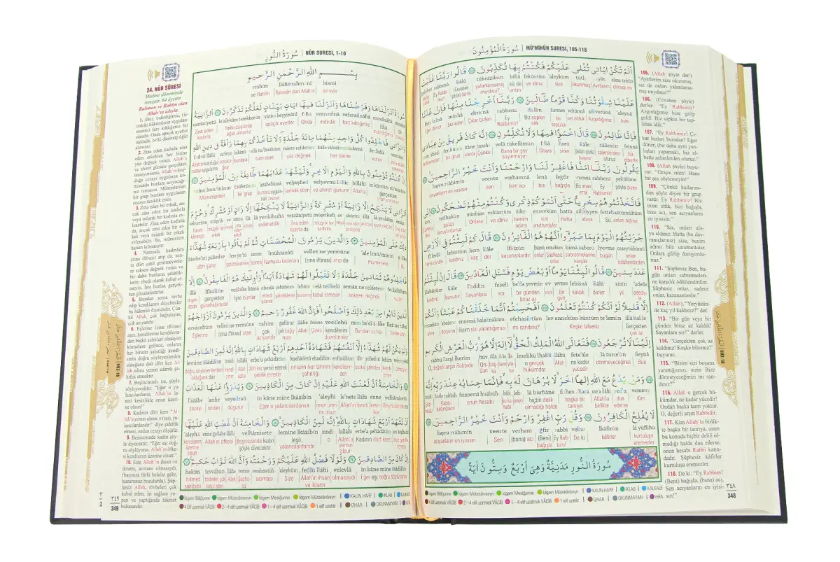 7 Özellikli Kuranı Kerim ve Yüce Meali - Tecvidli, Satır Arası, Türkçe Okunuş - Rahle Boy - 4