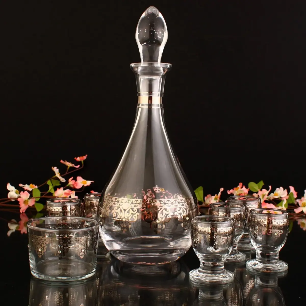8 Parça Cam Takım - Platin - 1