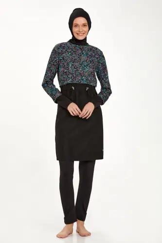 Adasea 1417 Siyah Crop Görünümlü Tam Kapalı Tesettür Mayo - Adasea (1)