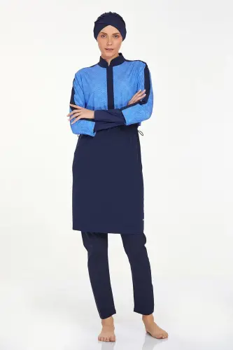 Adasea 4573-24 K.Lacivert Nerea Desenli Tesettür Mayo - 3