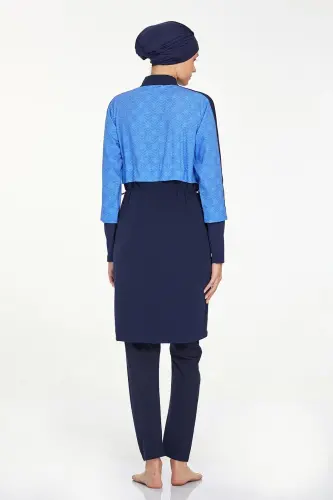 Adasea 4573-24 K.Lacivert Nerea Desenli Tesettür Mayo - 5