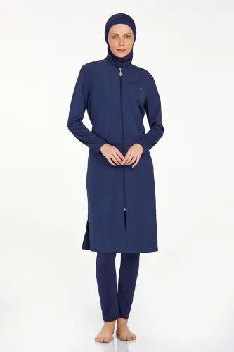 Adasea Büyük Beden Tam Kapalı Tesettür Mayo 1250-24 Koyu Lacivert - Adasea (1)