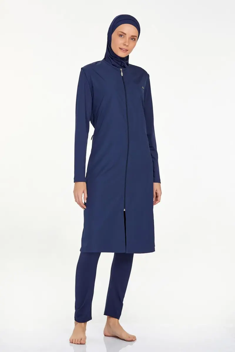 Adasea Büyük Beden Tam Kapalı Tesettür Mayo 1250-24 Koyu Lacivert - 4