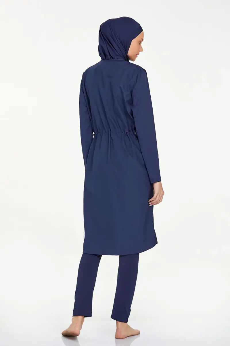 Adasea Büyük Beden Tam Kapalı Tesettür Mayo 1250-24 Koyu Lacivert - 5
