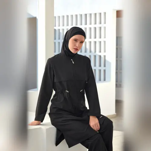 Adasea Ebony Uzun Kollu Tam Tesettür Mayo 1504-25 Siyah - 1