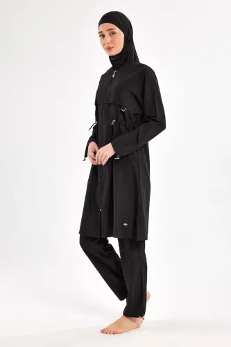 Adasea Ebony Uzun Kollu Tam Tesettür Mayo 1504-25 Siyah - 4
