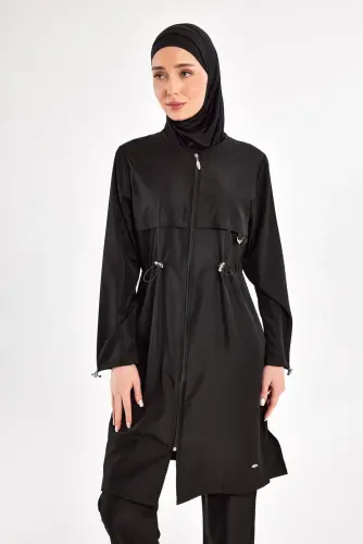 Adasea Ebony Uzun Kollu Tam Tesettür Mayo 1504-25 Siyah - 5