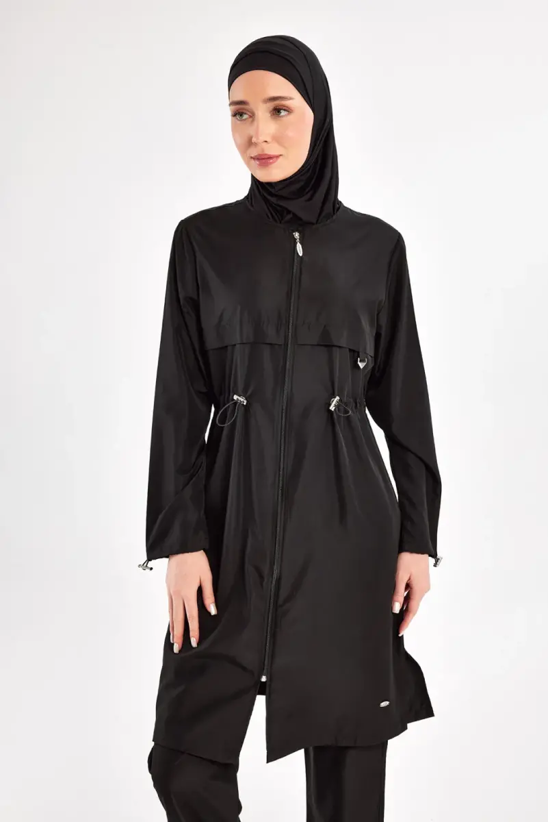 Adasea Ebony Uzun Kollu Tam Tesettür Mayo 1504-25 Siyah - 5