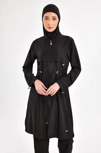 Adasea Ebony Uzun Kollu Tam Tesettür Mayo 1504-25 Siyah - 6