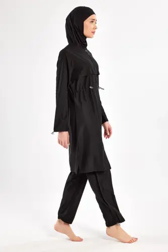 Adasea Ebony Uzun Kollu Tam Tesettür Mayo 1504-25 Siyah - 7