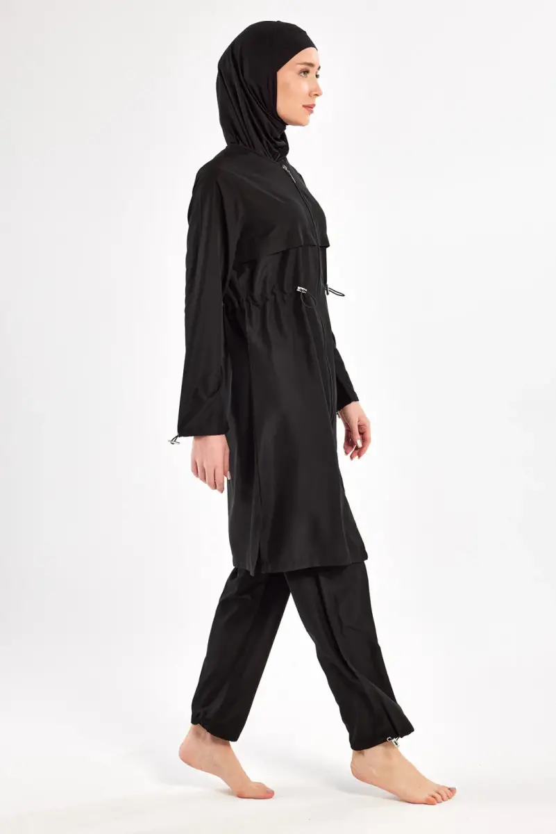 Adasea Ebony Uzun Kollu Tam Tesettür Mayo 1504-25 Siyah - 7