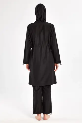 Adasea Ebony Uzun Kollu Tam Tesettür Mayo 1504-25 Siyah - 9