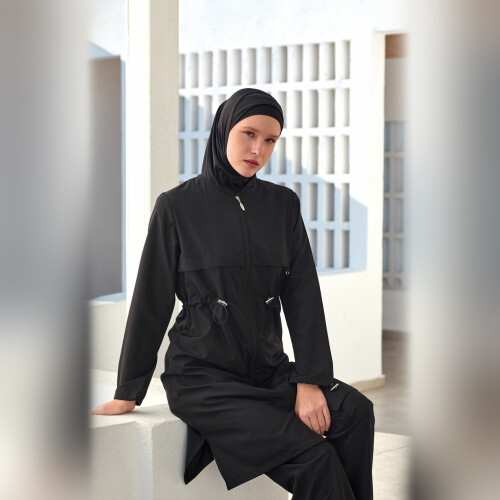Adasea Ebony Uzun Kollu Tam Tesettür Mayo 1504-25 Siyah - 1
