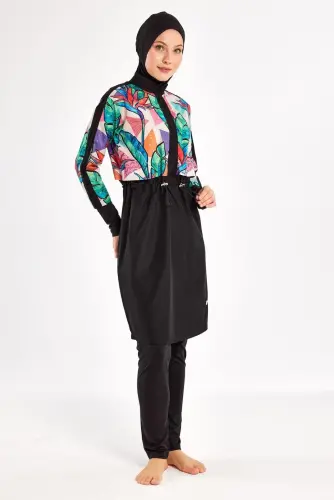 Adasea Sherry Uzun Kollu Tam Kapalı Tesettür Mayo 1411-25 - Siyah - Adasea (1)