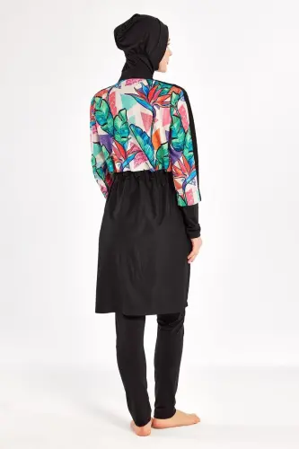 Adasea Sherry Uzun Kollu Tam Kapalı Tesettür Mayo 1411-25 - Siyah - 7