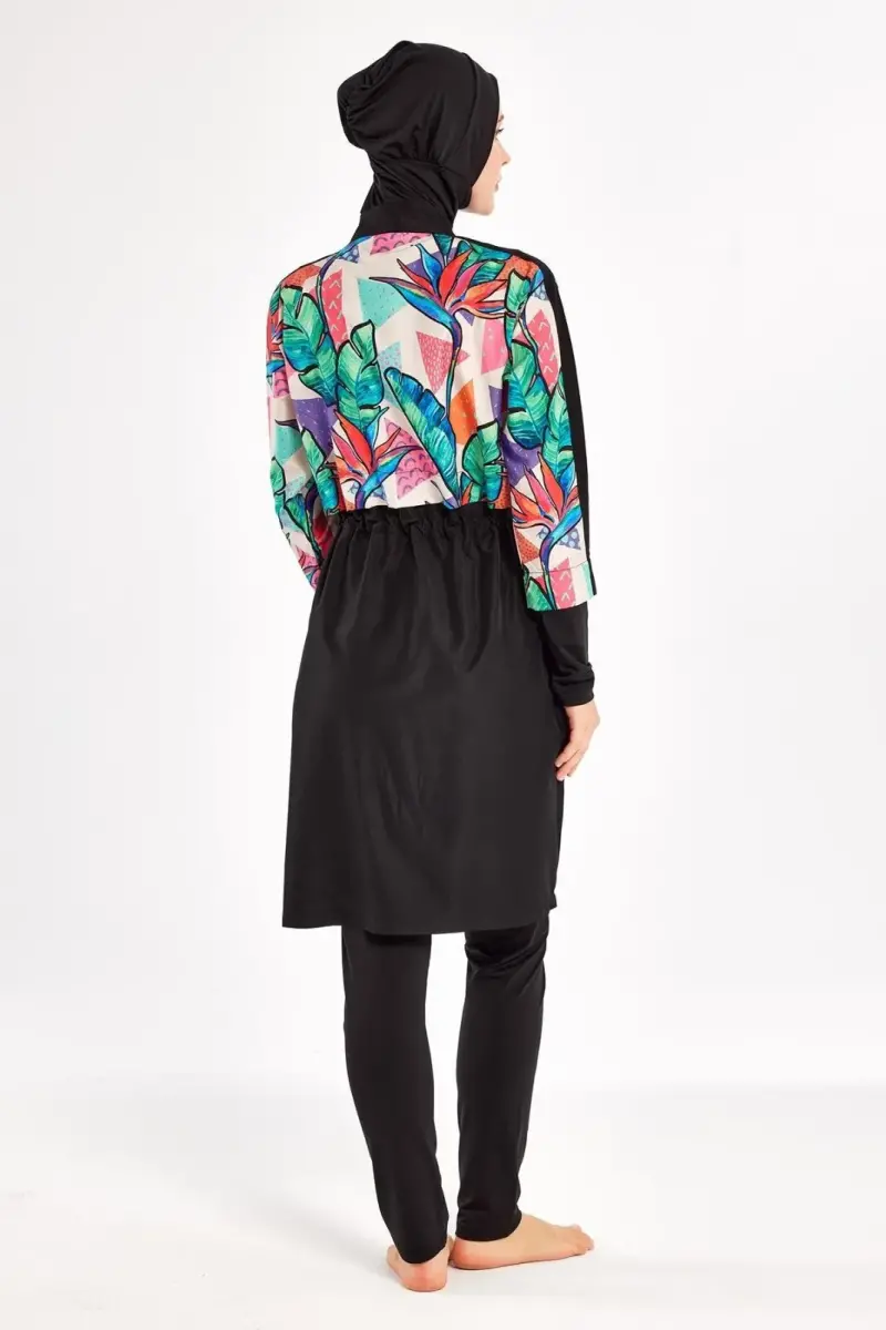 Adasea Sherry Uzun Kollu Tam Kapalı Tesettür Mayo 1411-25 - Siyah - 7