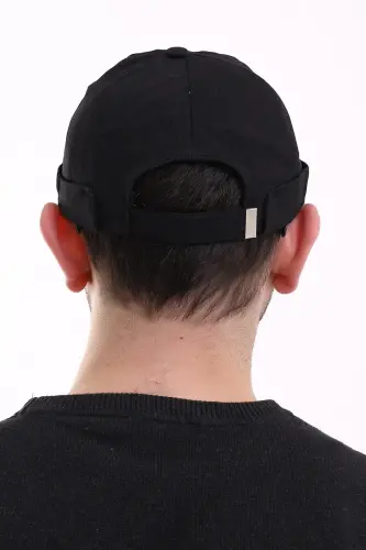 Adjustable Velcro Men's Beanie Skullcap - Black - İhvan (1)