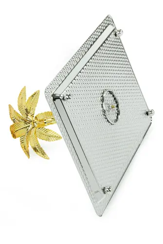 Ağaç Kulplu Dikdörtgen Hurmalık Sunum ve Servis İkram Tepsisi - Büyük Boy - Gümüş - 6