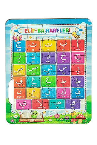 Ahşap Eğitici Elif-Ba Harfleri Yapbozu (16x19,5 cm) - ihvanonline (1)