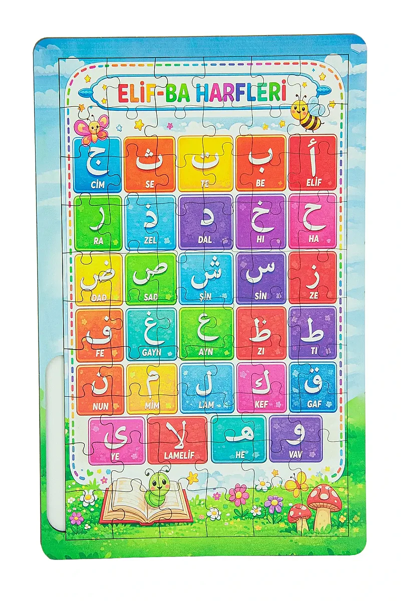 Ahşap Eğitici Elif-Ba Harfleri Yapbozu (24,5x37 cm) - 2